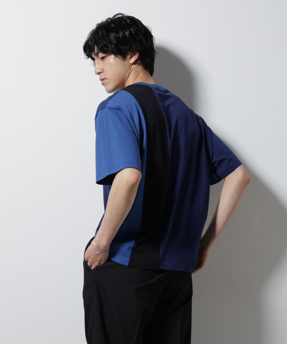 nano･universe「デザイン切替クルーネックTシャツ 半袖」|Tシャツ・カットソー|