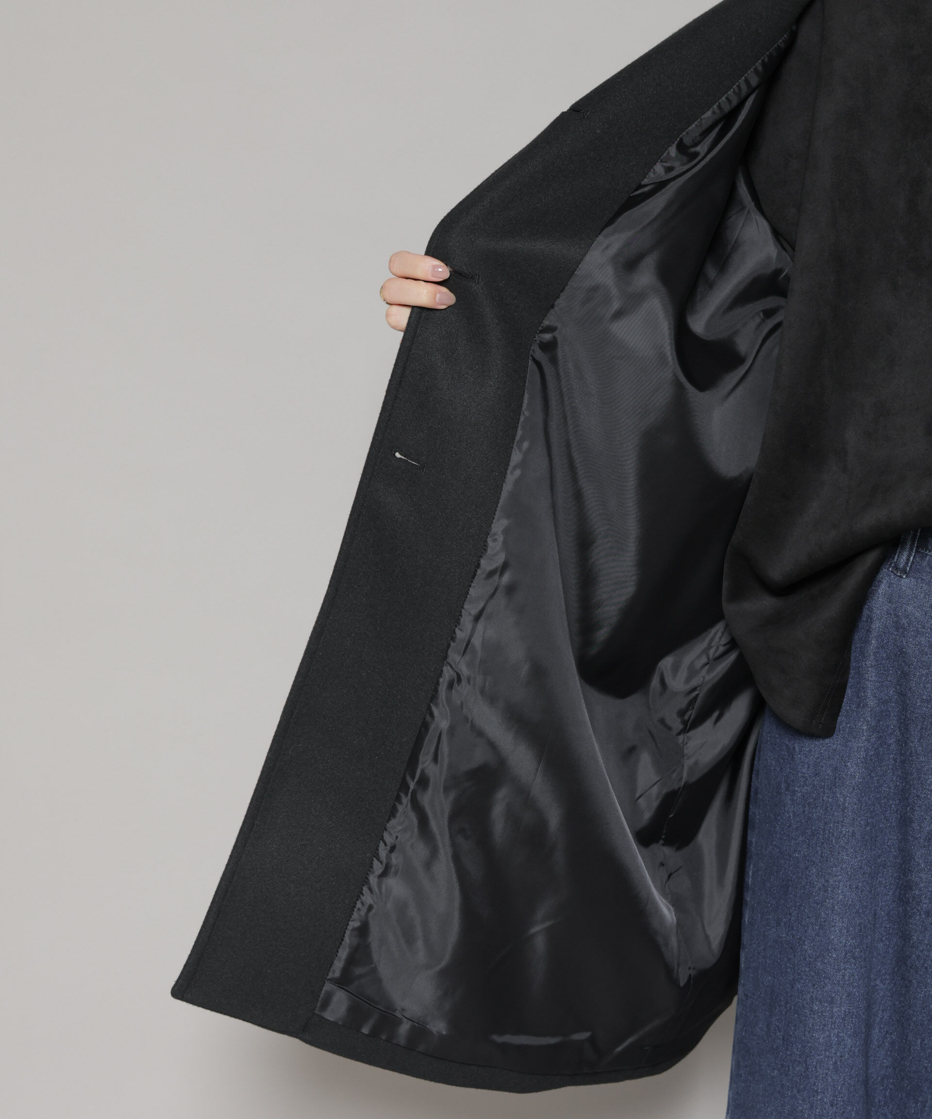 nano･universe「ノーカラーコクーンミドルコート」|その他|