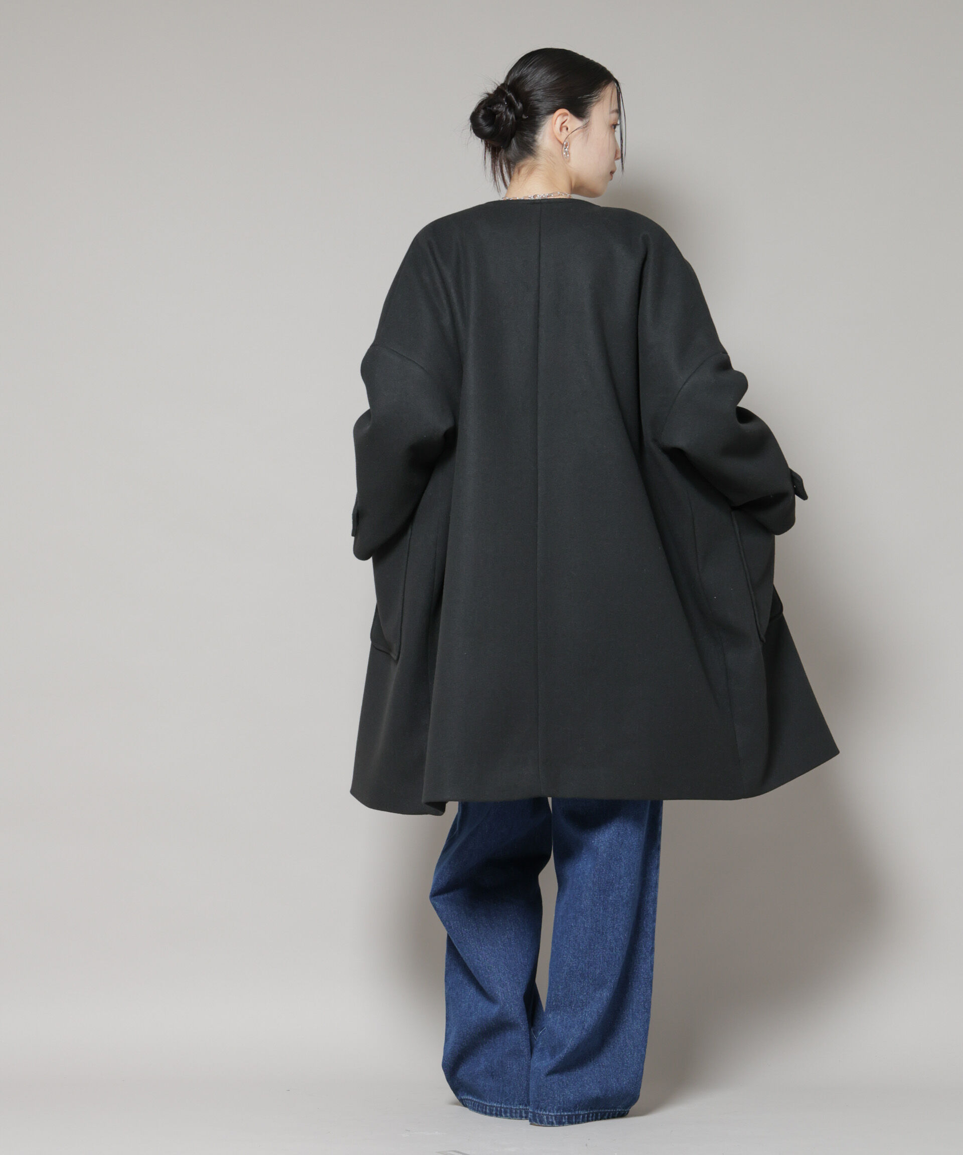 nano･universe「ノーカラーコクーンミドルコート」|その他|