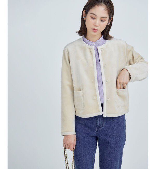 組曲「【2WAY・WEB限定】バックベロア リバーシブルジャケット」|ノーカラージャケット|