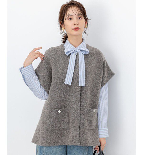 組曲「【加藤ローサさん着用】コットンタッチシャーティングボウタイ付き シャツ」|シャツ・ブラウス|