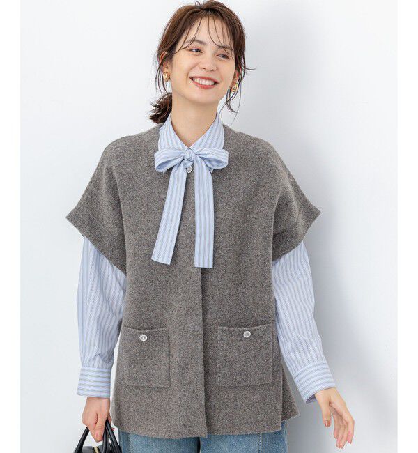 組曲「【加藤ローサさん着用】コットンタッチシャーティングボウタイ付き シャツ」|シャツ・ブラウス|