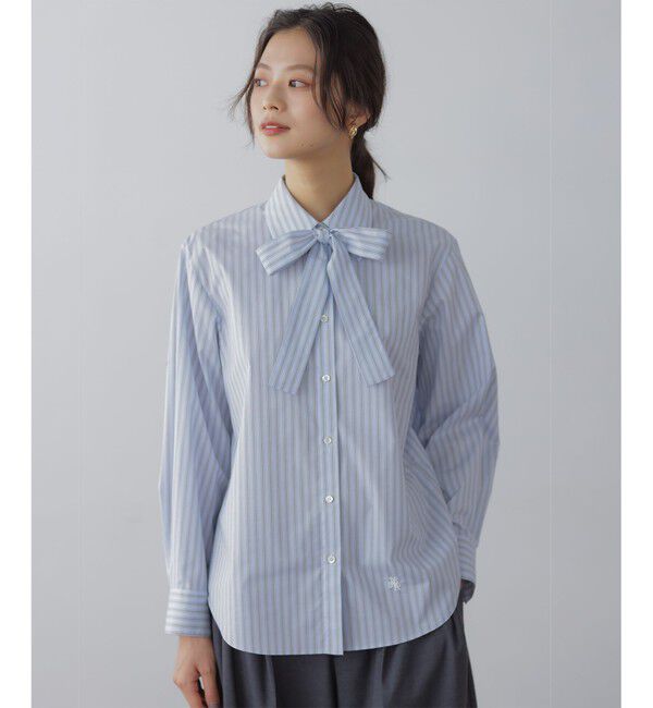 組曲「【加藤ローサさん着用】コットンタッチシャーティングボウタイ付き シャツ」|シャツ・ブラウス|