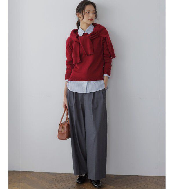 組曲「【加藤ローサさん着用】コットンタッチシャーティングボウタイ付き シャツ」|シャツ・ブラウス|