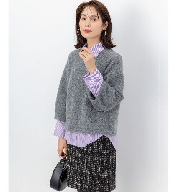 組曲「【加藤ローサさん着用】コットンタッチシャーティングボウタイ付き シャツ」|シャツ・ブラウス|