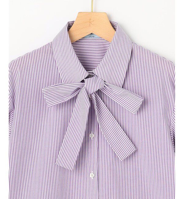 組曲「【加藤ローサさん着用】コットンタッチシャーティングボウタイ付き シャツ」|シャツ・ブラウス|