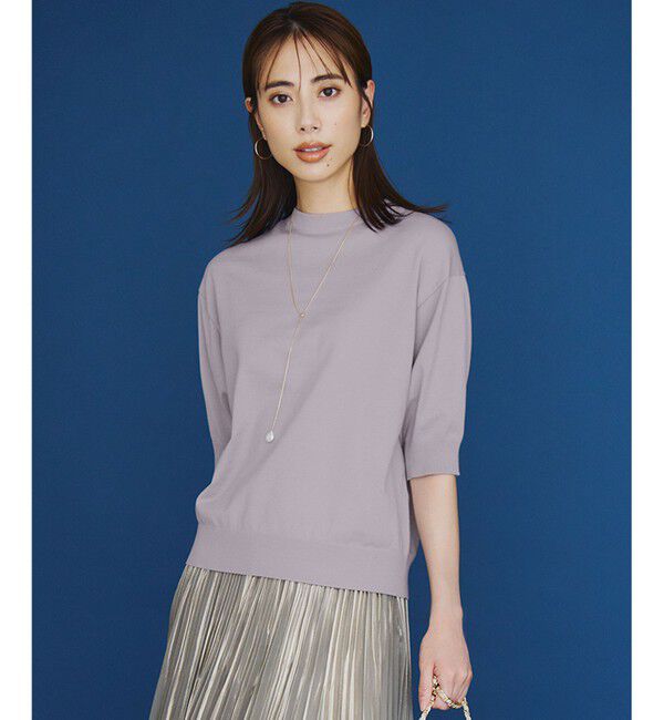 23区「【洗える】ヴィスコースストレッチ 半袖 ニット」|ニット・セーター|ﾗｲﾄｸﾞﾚ