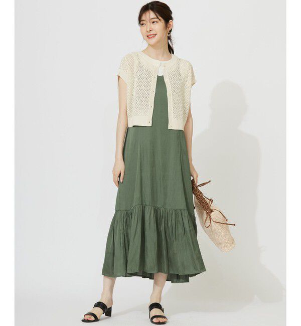 ANY SIS「【貴島明日香さんコラボ・3点セット】メッシュ ニット&times;キャミ ワンピース」|スーツ|