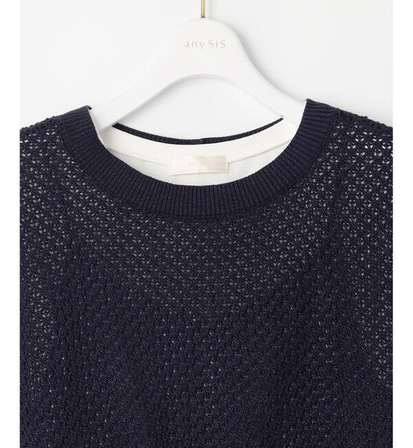 ANY SIS「【貴島明日香さんコラボ・3点セット】メッシュ ニット&times;キャミ ワンピース」|スーツ|