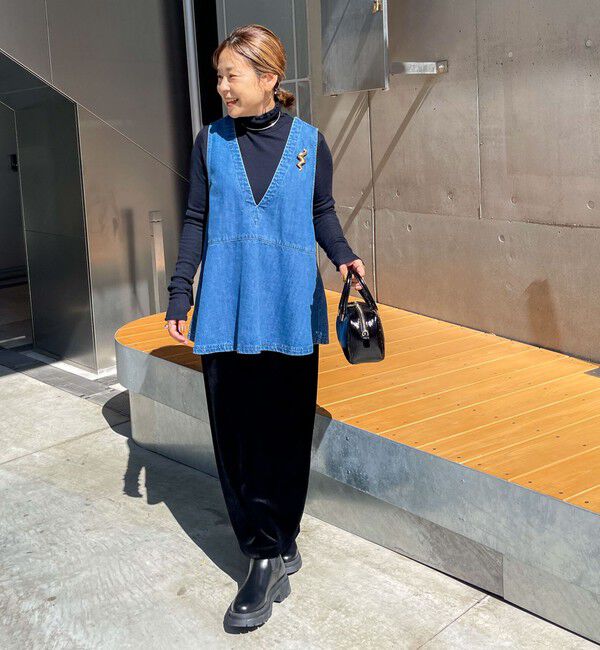 Rie Miller「【RM denim】ペプラムジレデニムブラウス」|シャツ・ブラウス|