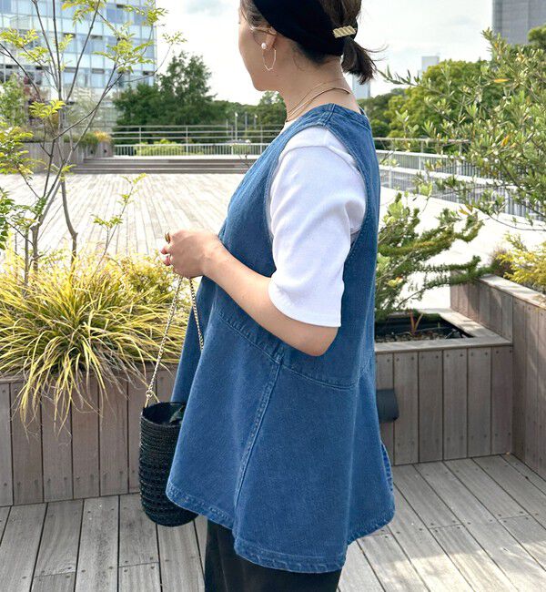 Rie Miller「【RM denim】ペプラムジレデニムブラウス」|シャツ・ブラウス|