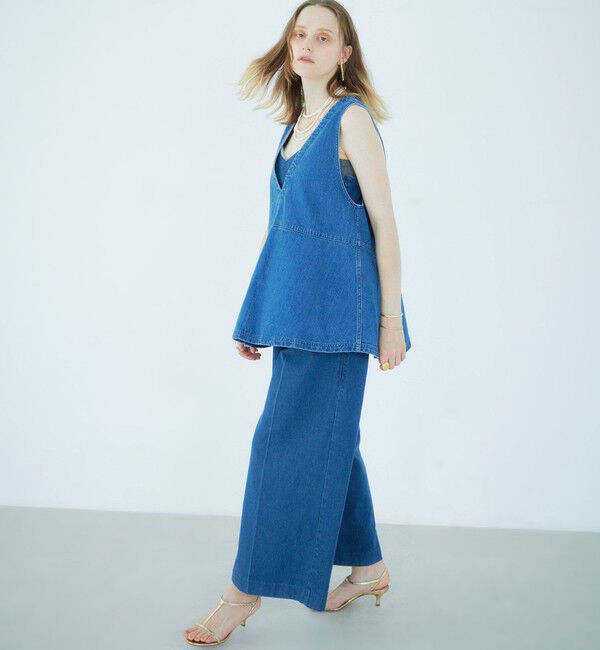 Rie Miller「【RM denim】ペプラムジレデニムブラウス」|シャツ・ブラウス|