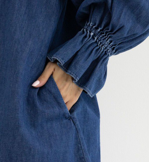 Rie Miller「【RM denim】ビッグカラー2WAYデニムブラウス」|シャツ・ブラウス|