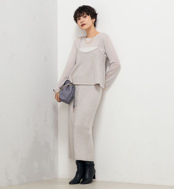 NOLLEY'S sophi「《セットアップ対応》《手洗い可能》キラキラフェザーフレアビスチェ」|ニット・セーター|