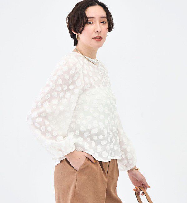 NOLLEY'S「【KIRYU】ウォッシャブル花柄ジャガードブラウス」|シャツ・ブラウス|