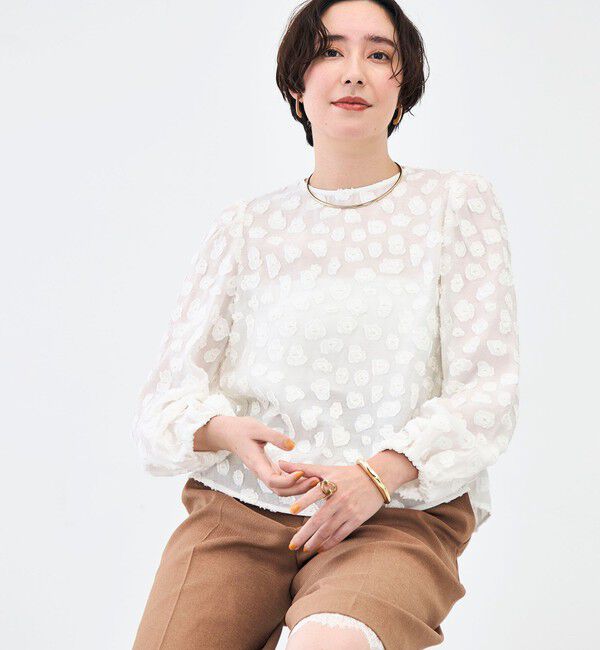 NOLLEY'S「【KIRYU】ウォッシャブル花柄ジャガードブラウス」|シャツ・ブラウス|