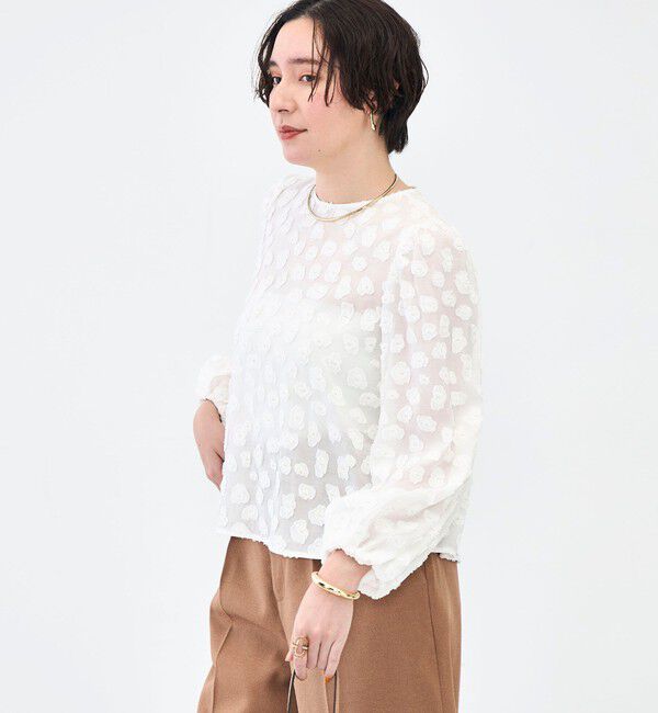 NOLLEY'S「【KIRYU】ウォッシャブル花柄ジャガードブラウス」|シャツ・ブラウス|