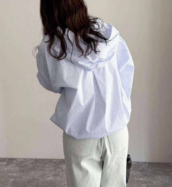fredy emue「ストライプフーディーシャツ」|シャツ・ブラウス|