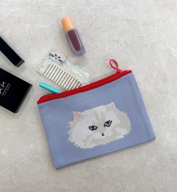 fredy emue「【Jolie Joli/ジョリジョリ】ジャガードポーチ」|ポーチ|ライトブルー