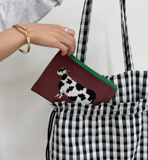 fredy emue「【Jolie Joli/ジョリジョリ】ジャガードポーチ」|ポーチ|ブラウン