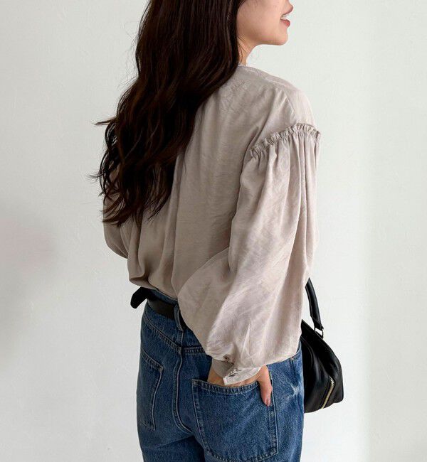 fredy emue「ボウタイギャザーブラウス」|シャツ・ブラウス|