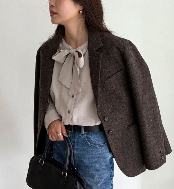 fredy emue「ボウタイギャザーブラウス」|シャツ・ブラウス|