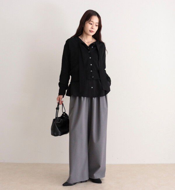 fredy emue「ボウタイギャザーブラウス」|シャツ・ブラウス|