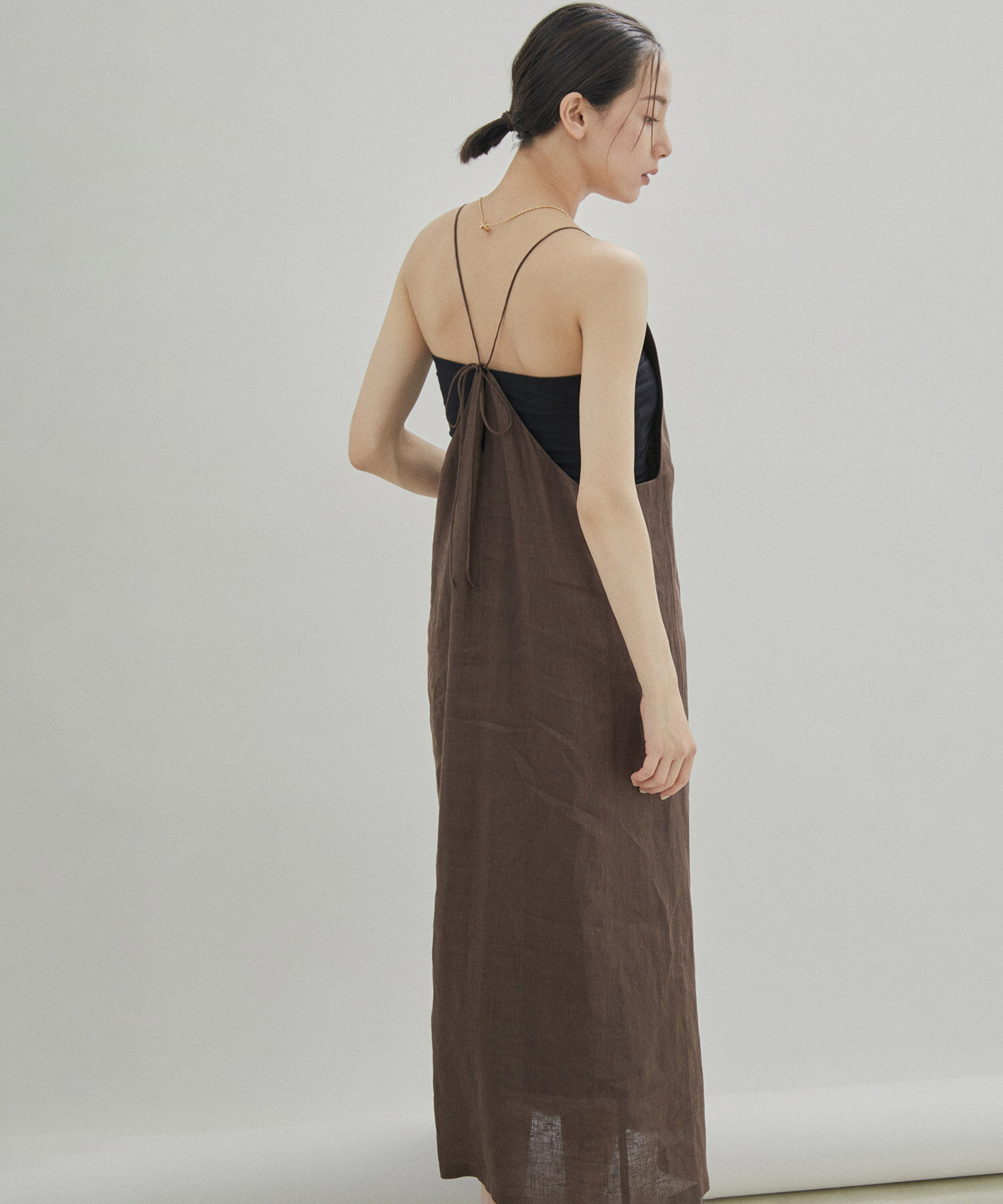 SALON adam et rope'「【洗える】ノルマンディリネンキャミワンピース/麻」|ワンピース|
