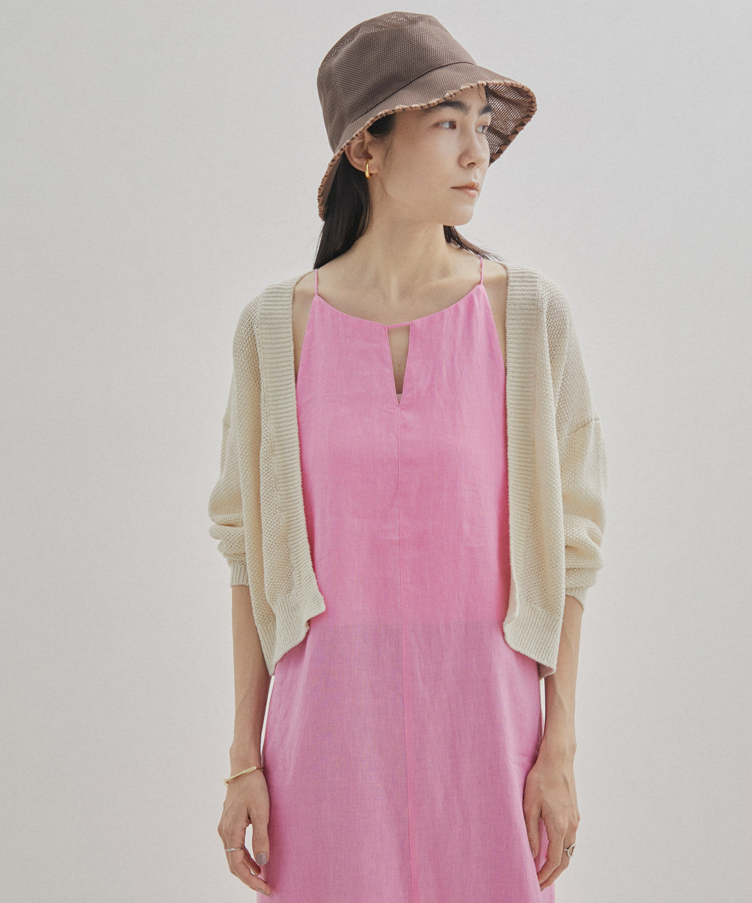 SALON adam et rope'「【洗える】ノルマンディリネンキャミワンピース/麻」|ワンピース|