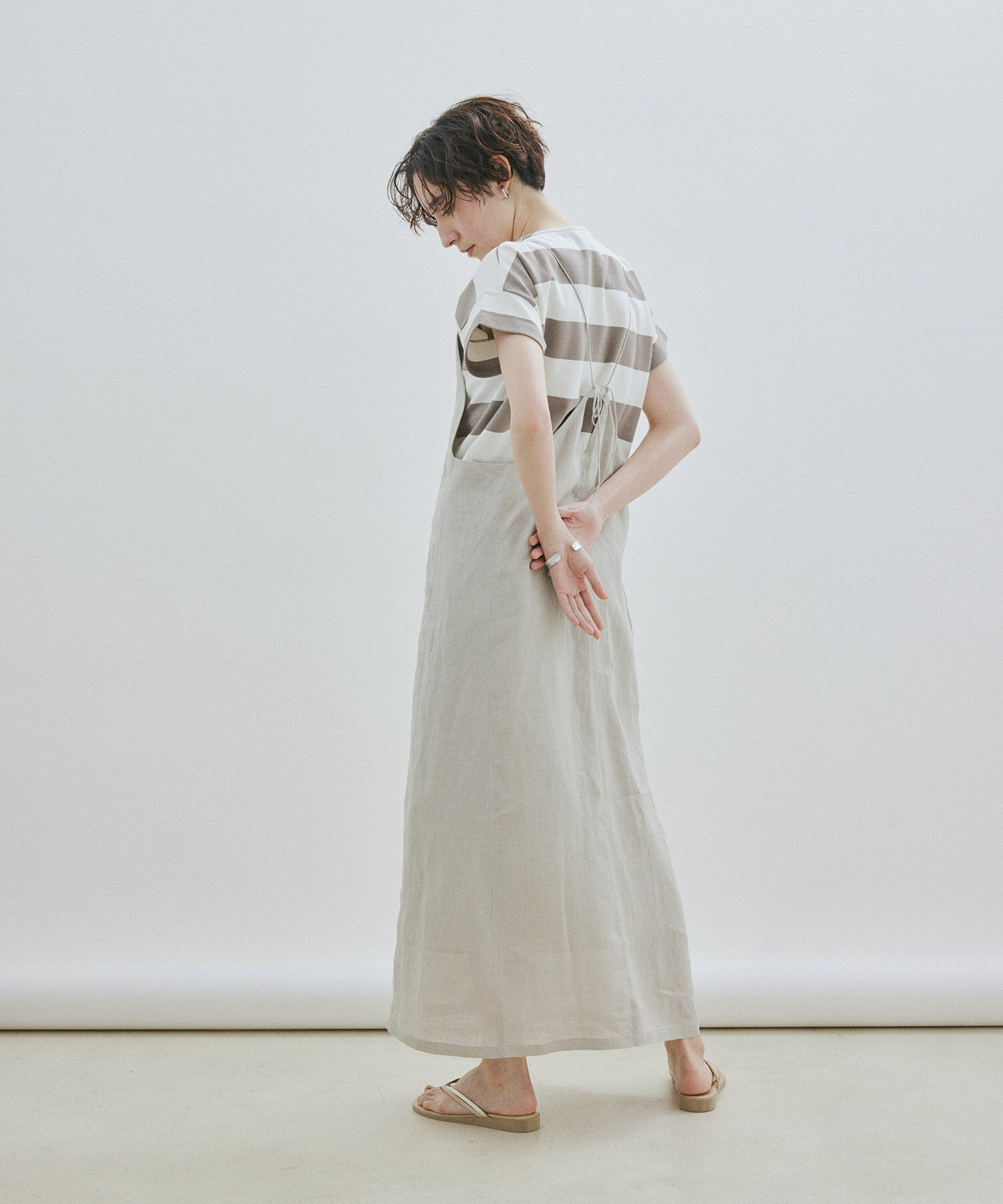 SALON adam et rope'「【洗える】ノルマンディリネンキャミワンピース/麻」|ワンピース|