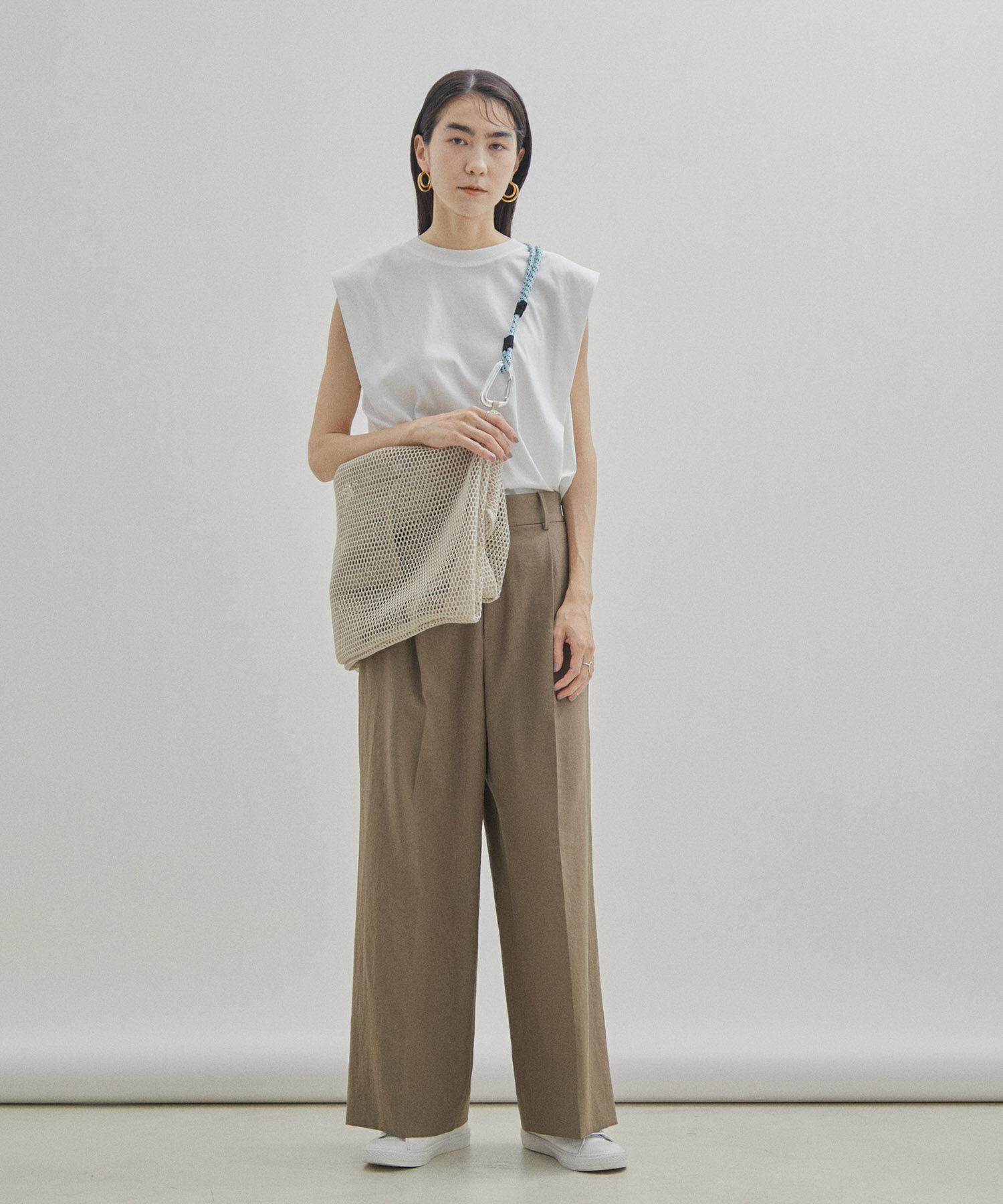 SALON adam et rope'「【UVケア・接触冷感・洗濯耐久】PRIMA VEIL コットンノースリーブTシャツ」|Tシャツ・カットソー|