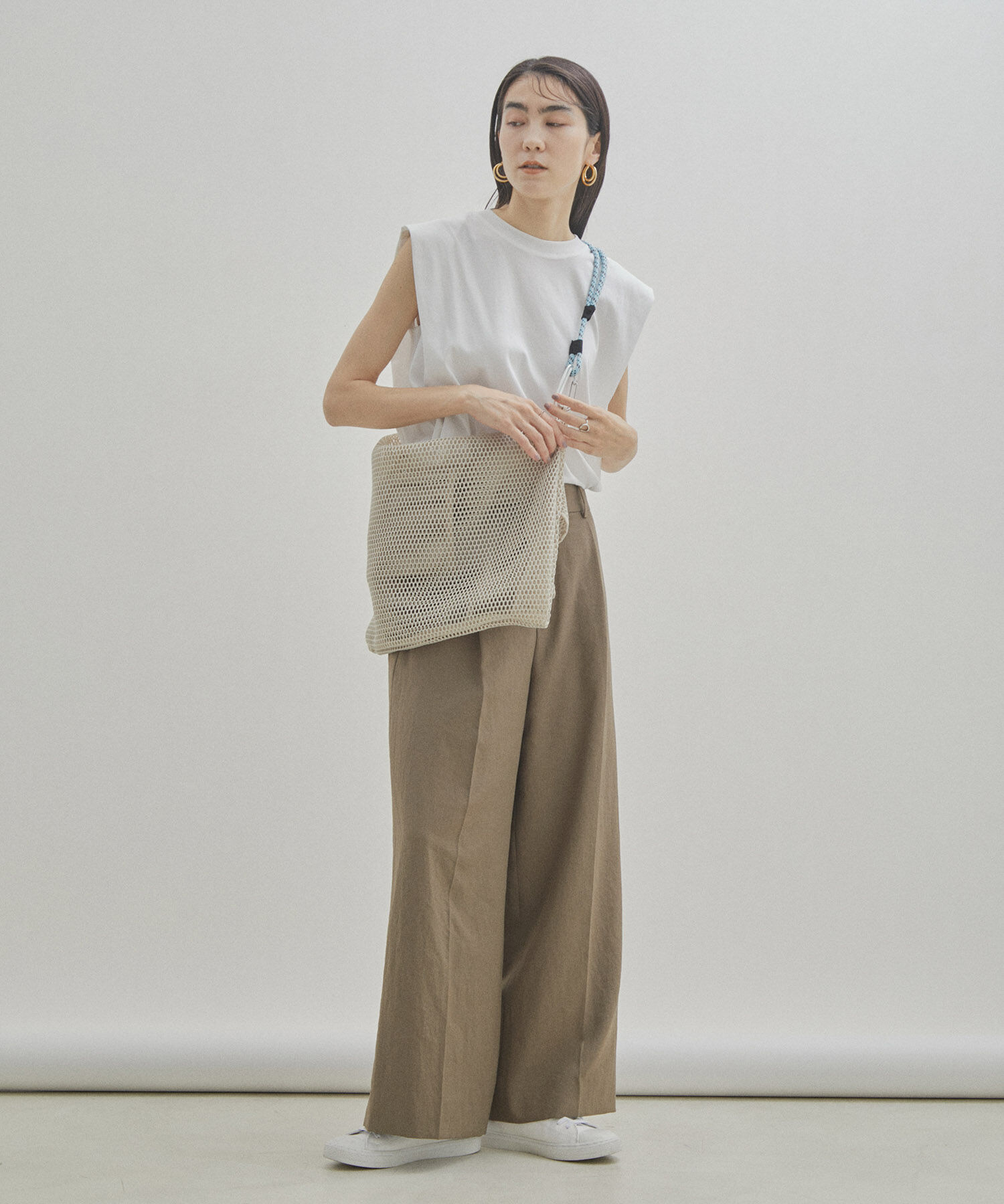 SALON adam et rope'「【UVケア・接触冷感・洗濯耐久】PRIMA VEIL コットンノースリーブTシャツ」|Tシャツ・カットソー|