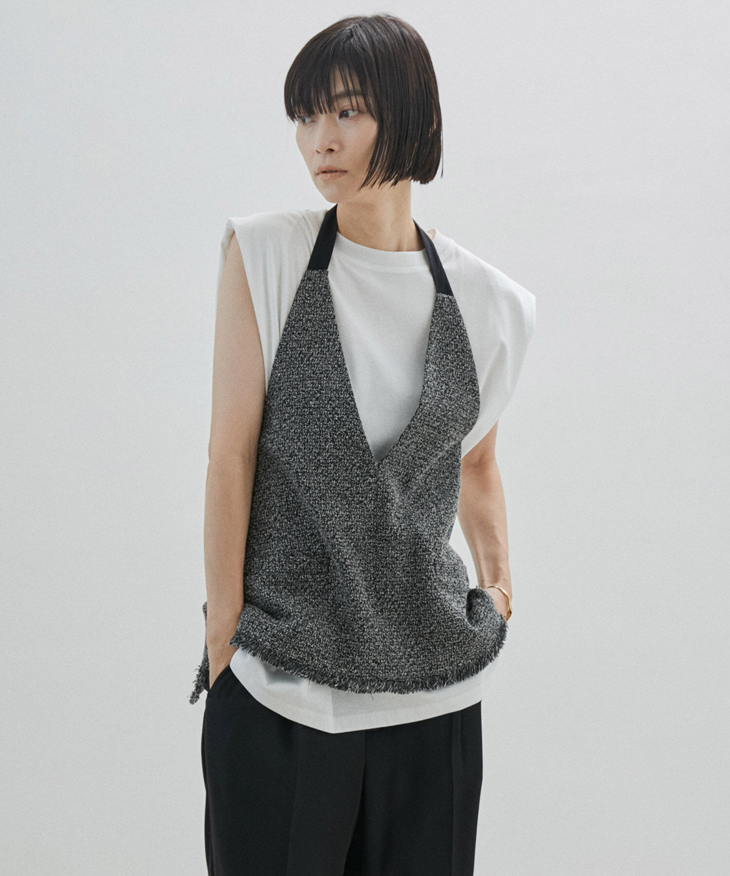 SALON adam et rope'「【UVケア・接触冷感・洗濯耐久】PRIMA VEIL コットンノースリーブTシャツ」|Tシャツ・カットソー|