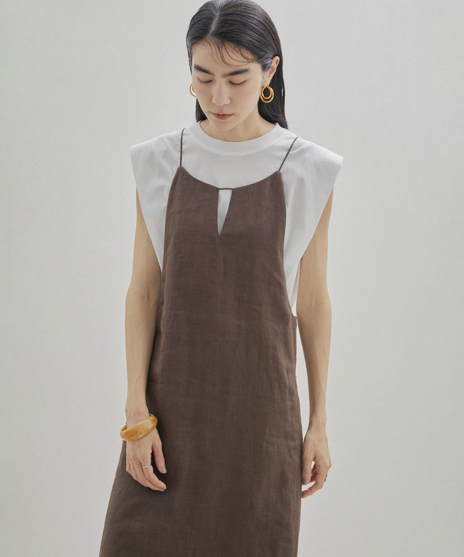 SALON adam et rope'「【UVケア・接触冷感・洗濯耐久】PRIMA VEIL コットンノースリーブTシャツ」|Tシャツ・カットソー|