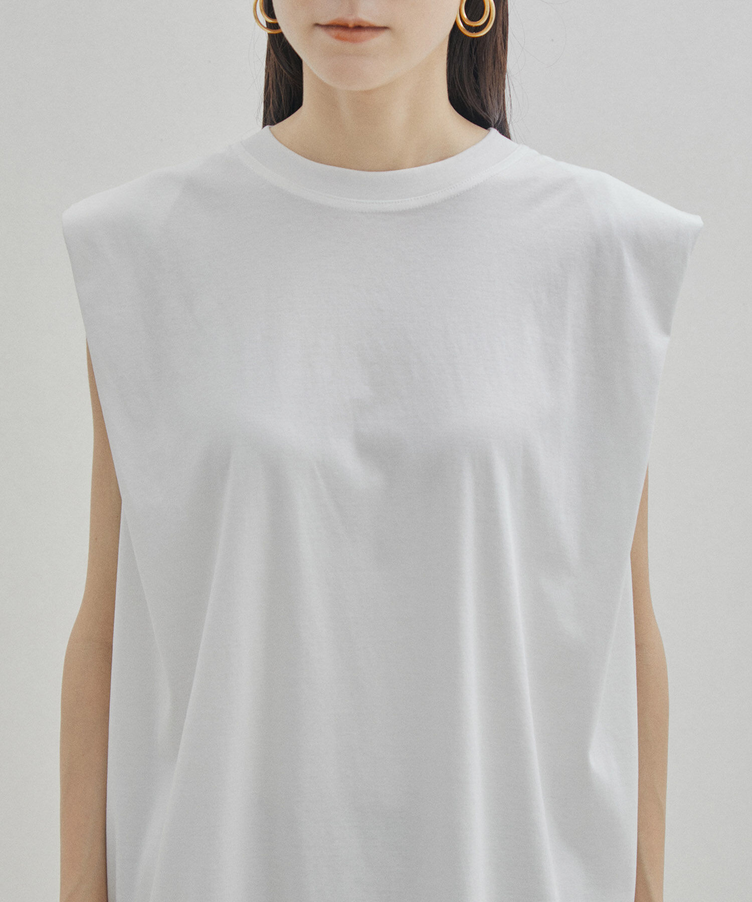 SALON adam et rope'「【UVケア・接触冷感・洗濯耐久】PRIMA VEIL コットンノースリーブTシャツ」|Tシャツ・カットソー|