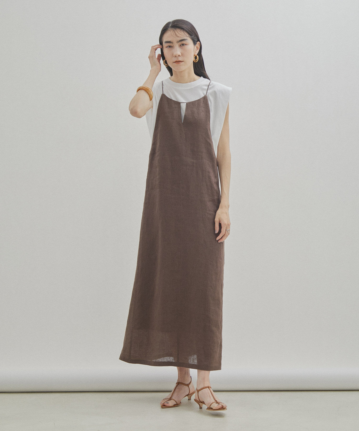 SALON adam et rope'「【UVケア・接触冷感・洗濯耐久】PRIMA VEIL コットンノースリーブTシャツ」|Tシャツ・カットソー|