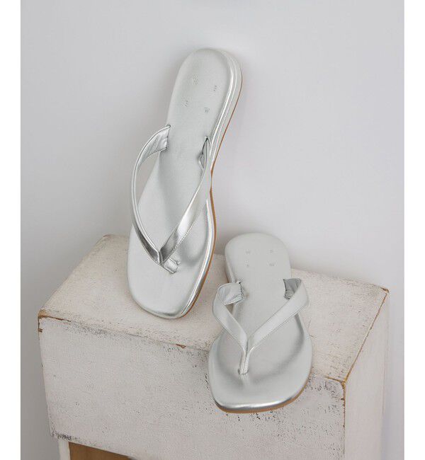 SALON adam et rope'「【W S（ドゥーブル）】ナロートングサンダル」|その他|シルバー(93)
