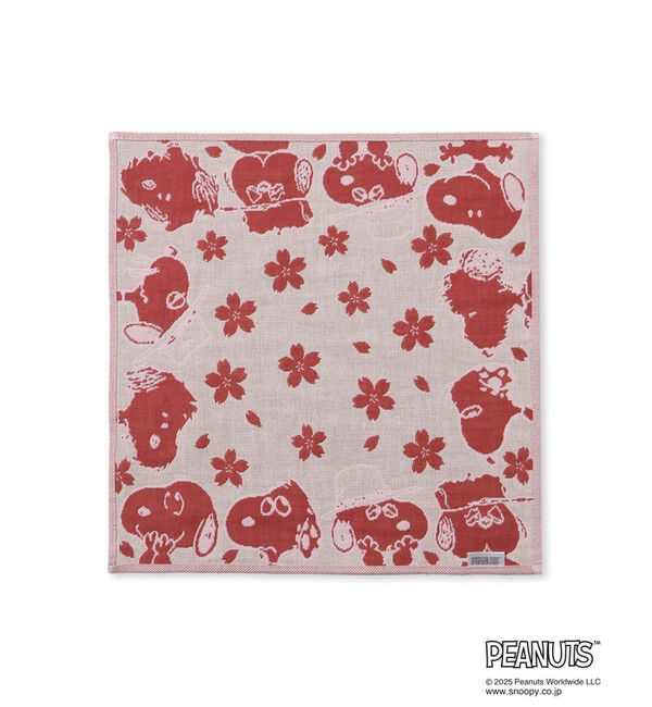 ROPE PICNIC PASSAGE「【SNOOPY/スヌーピー】さくら3重ガーゼハンカチ」|ハンカチ|