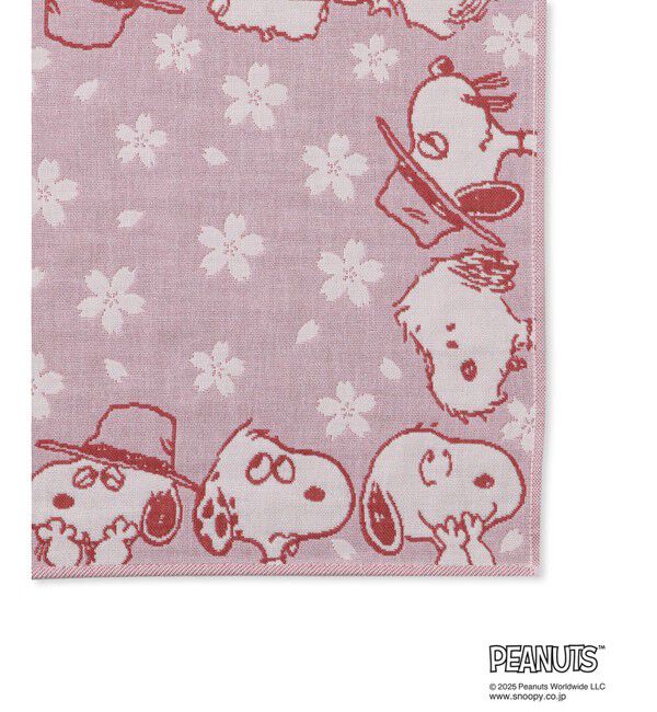 ROPE PICNIC PASSAGE「【SNOOPY/スヌーピー】さくら3重ガーゼハンカチ」|ハンカチ|