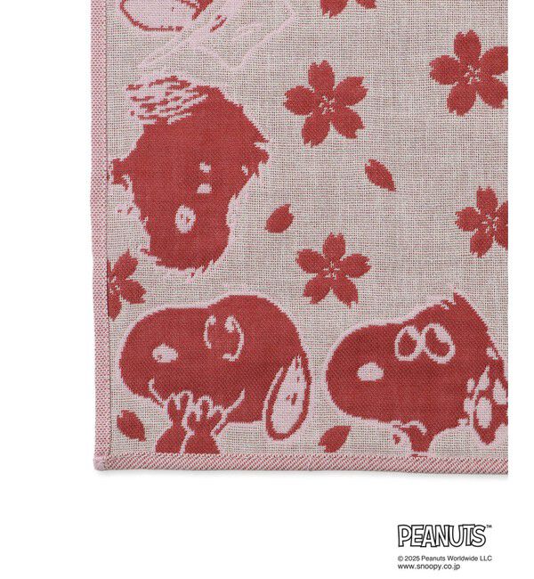 ROPE PICNIC PASSAGE「【SNOOPY/スヌーピー】さくら3重ガーゼハンカチ」|ハンカチ|