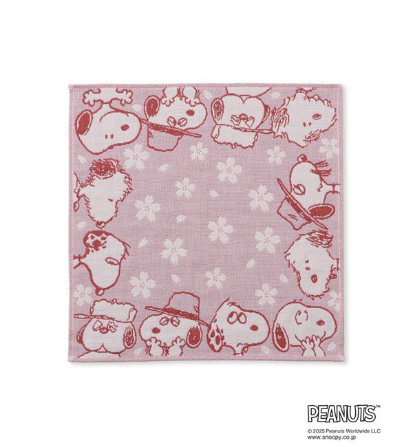 ROPE PICNIC PASSAGE「【SNOOPY/スヌーピー】さくら3重ガーゼハンカチ」|ハンカチ|ピンク系サブ