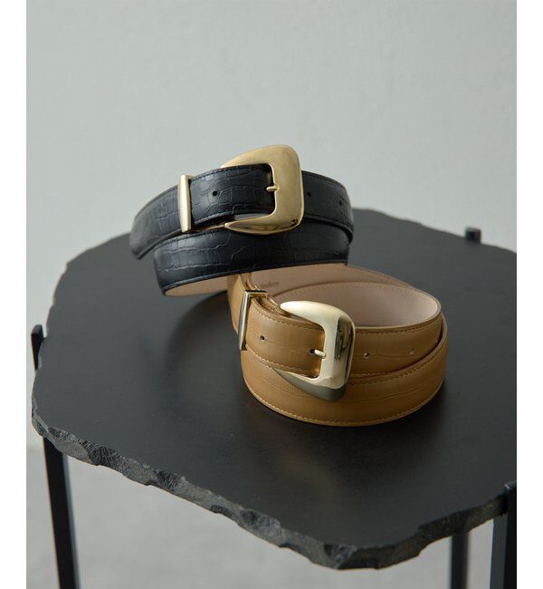 Drawing Numbers「【Drawing Numbers】スクエアバックルベルトクロコエンボス」|ベルト|