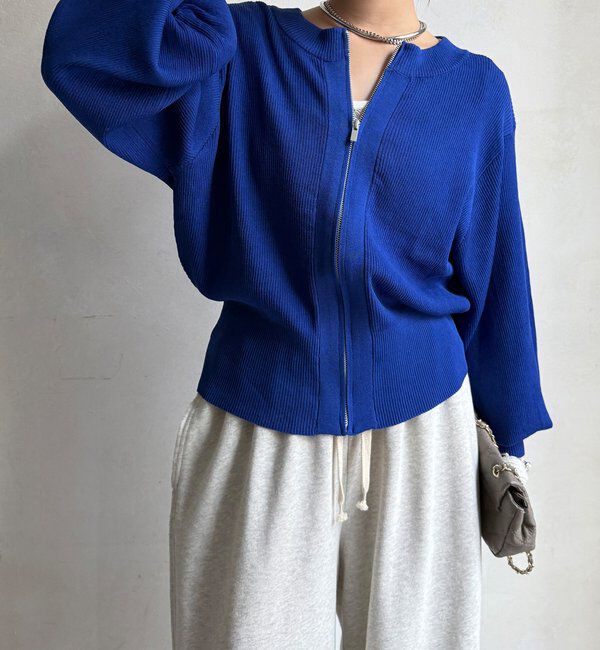  「【WEB限定】前後２WAYジップニット」|ニット・セーター|