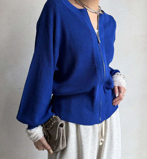  「【WEB限定】前後２WAYジップニット」|ニット・セーター|