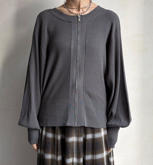  「【WEB限定】前後２WAYジップニット」|ニット・セーター|