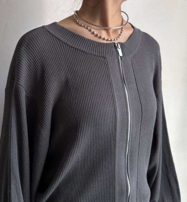  「【WEB限定】前後２WAYジップニット」|ニット・セーター|