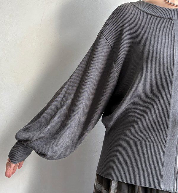  「【WEB限定】前後２WAYジップニット」|ニット・セーター|