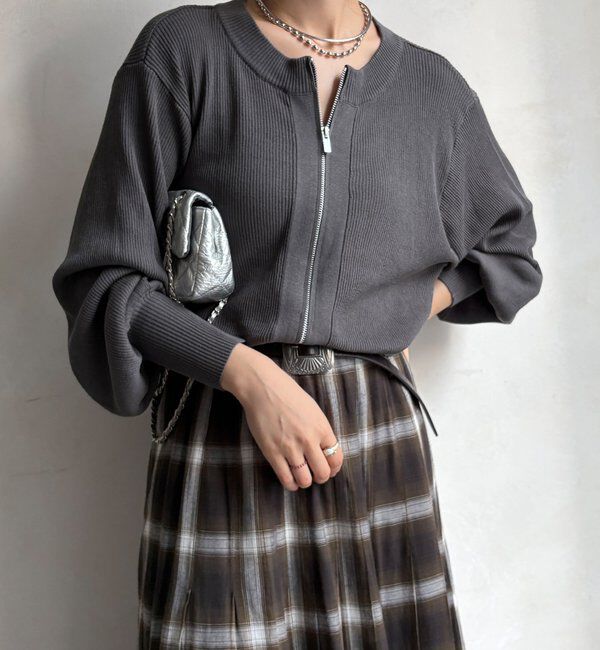  「【WEB限定】前後２WAYジップニット」|ニット・セーター|