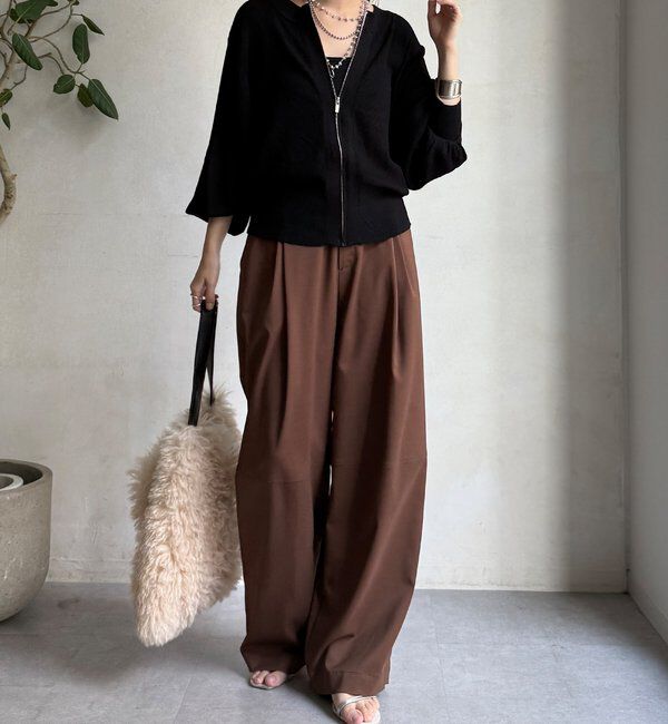  「【WEB限定】前後２WAYジップニット」|ニット・セーター|