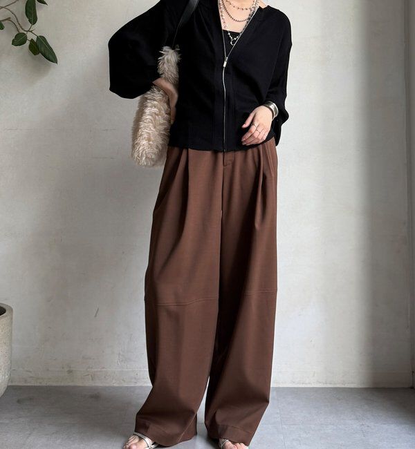  「【WEB限定】前後２WAYジップニット」|ニット・セーター|